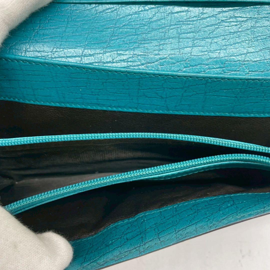 極美品　GUCCI グッチ 長財布 二つ折り財布 pvc GGスプリーム ブルー