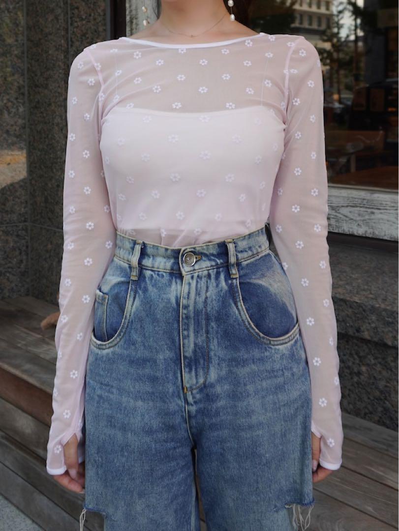 新品タグ付♡ hyeon sheer tops flower ヘヨン HYEON
