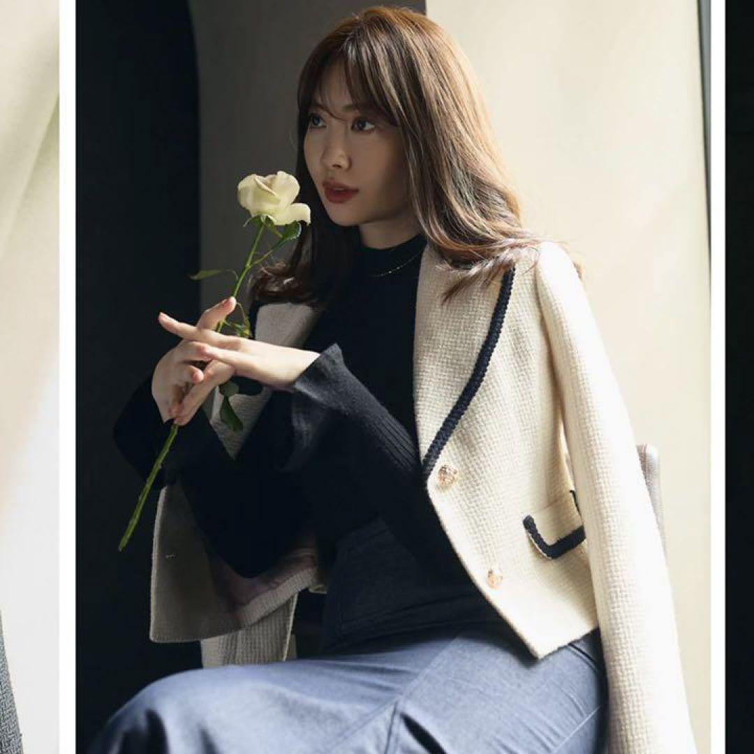 Herlipto Wool-Blend Cropped Tweed Blazer