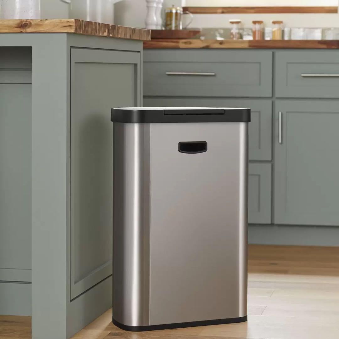新品 KOHLER ステンレスゴミ箱 45L コンパクト ハンズフリー