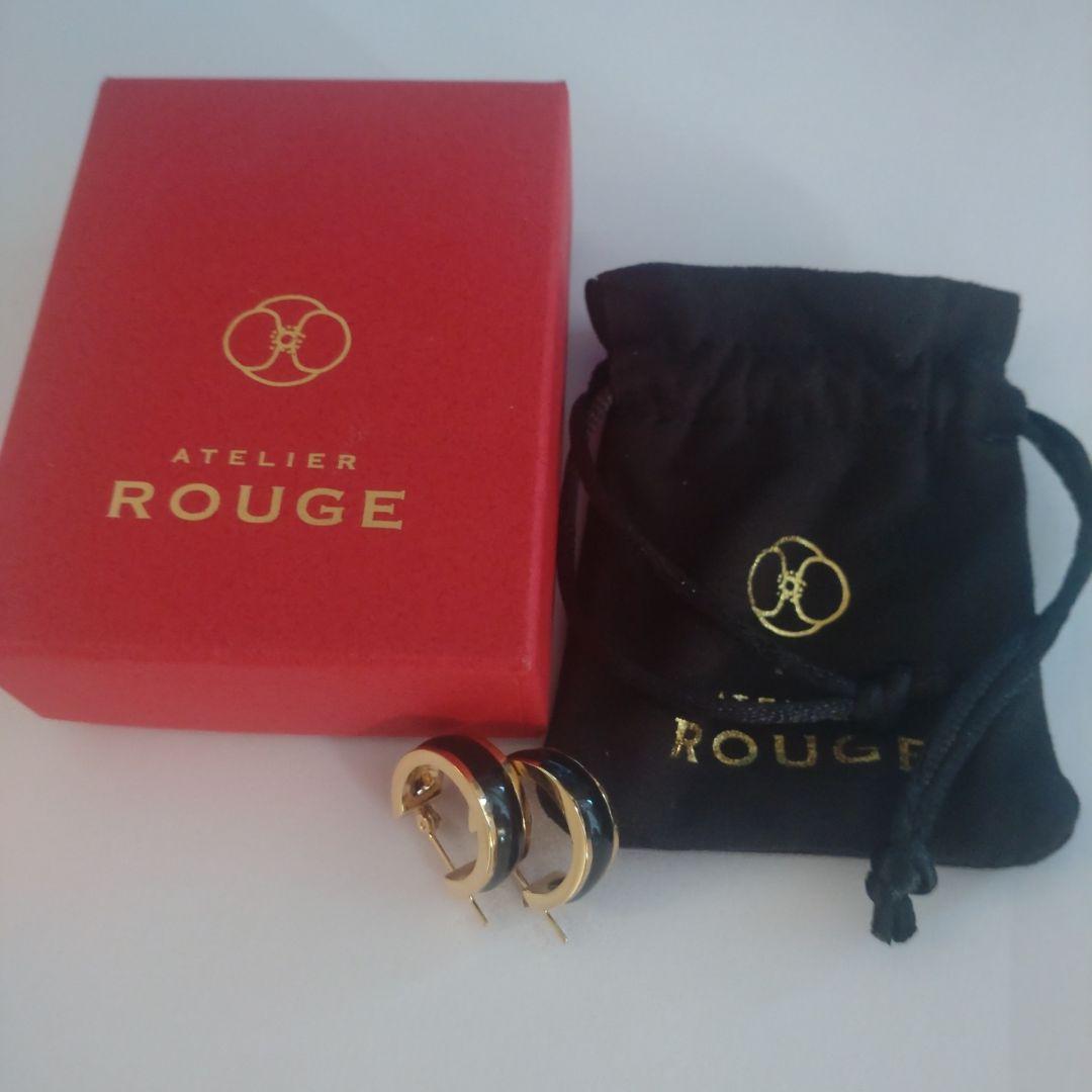 ATELIER ROUGE フープピアス ゴールド/ブラック