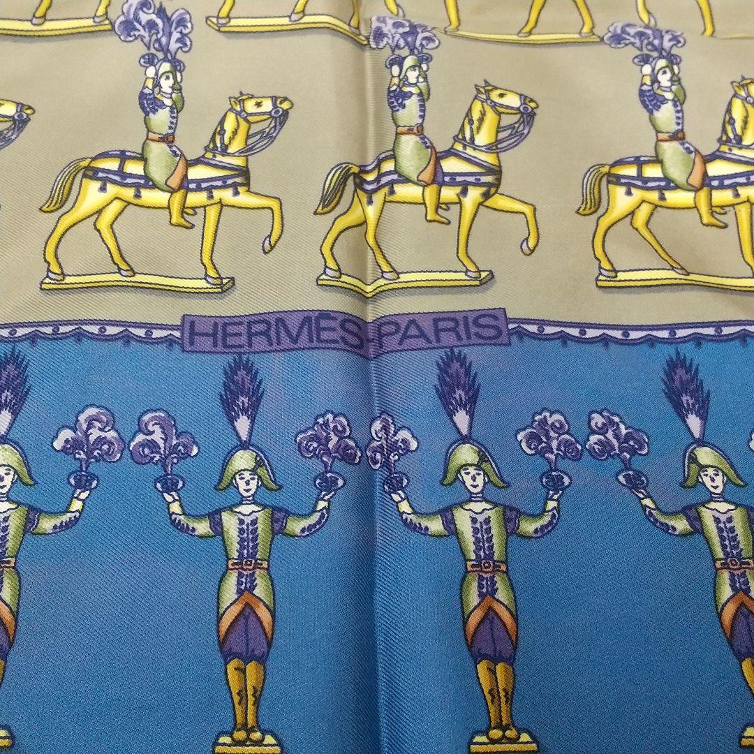 HERMES スカーフ カレ90 兵隊馬柄 LES ARTIFICIERS