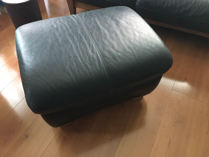 オットマン 黒 本革
