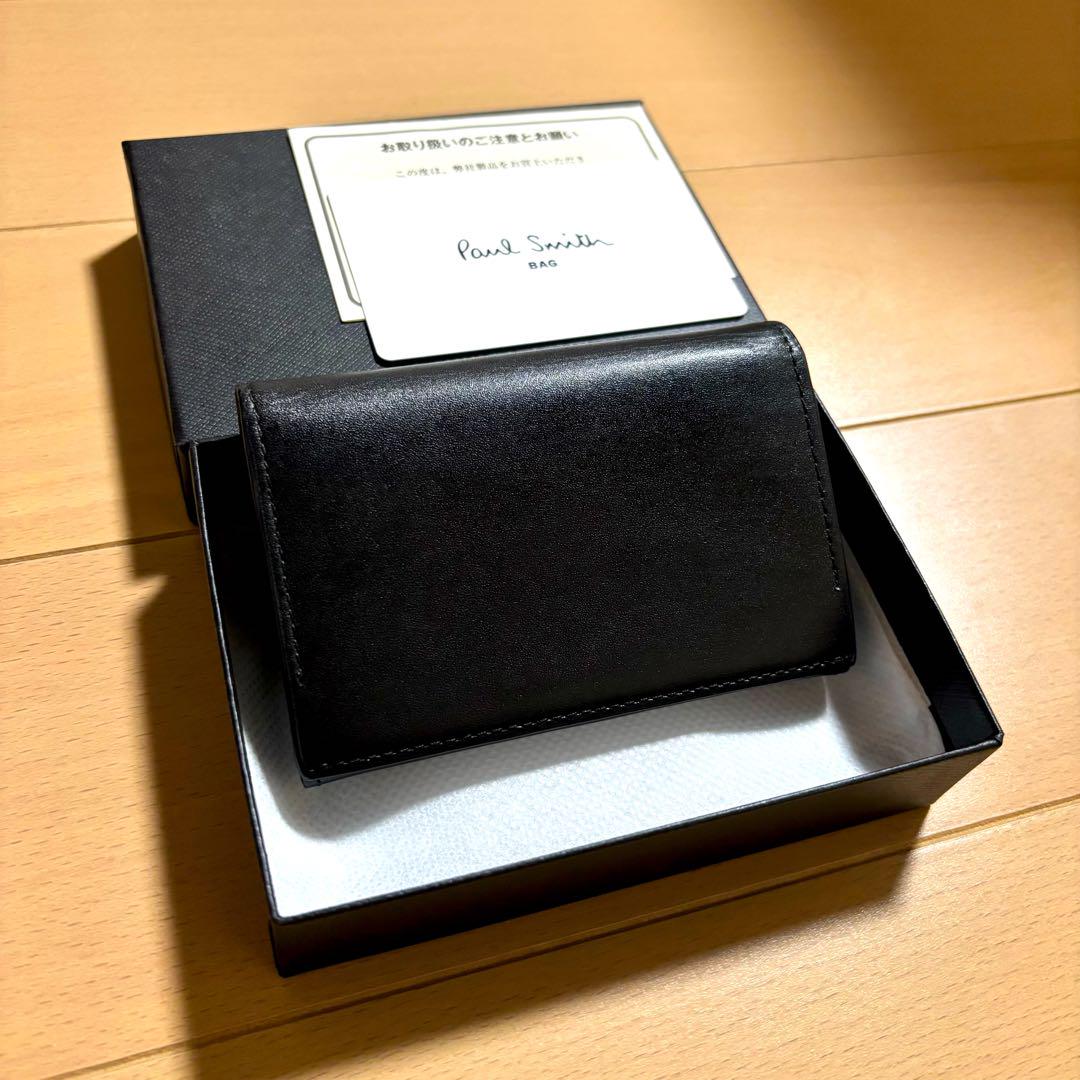 Paul Smith 名刺入れ　ストライプポイント　ブラック　黒　美品