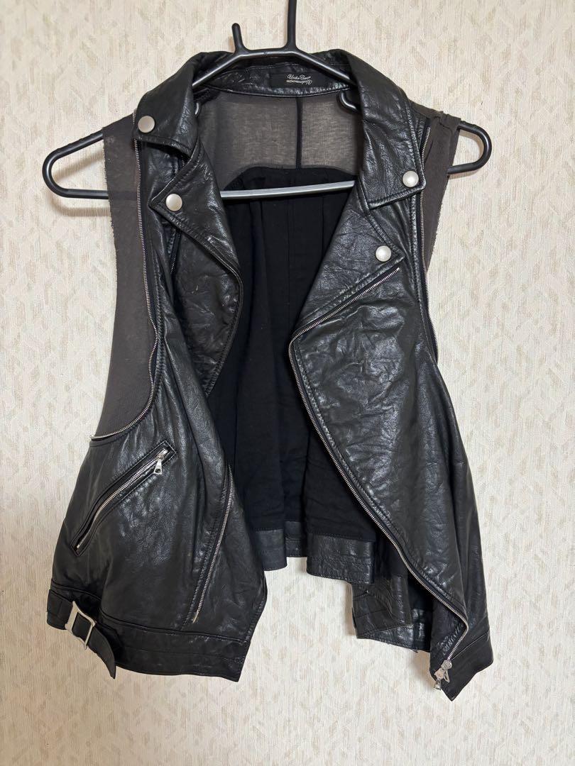 アンダーカバー　牛革　ライダスベスト ブラック