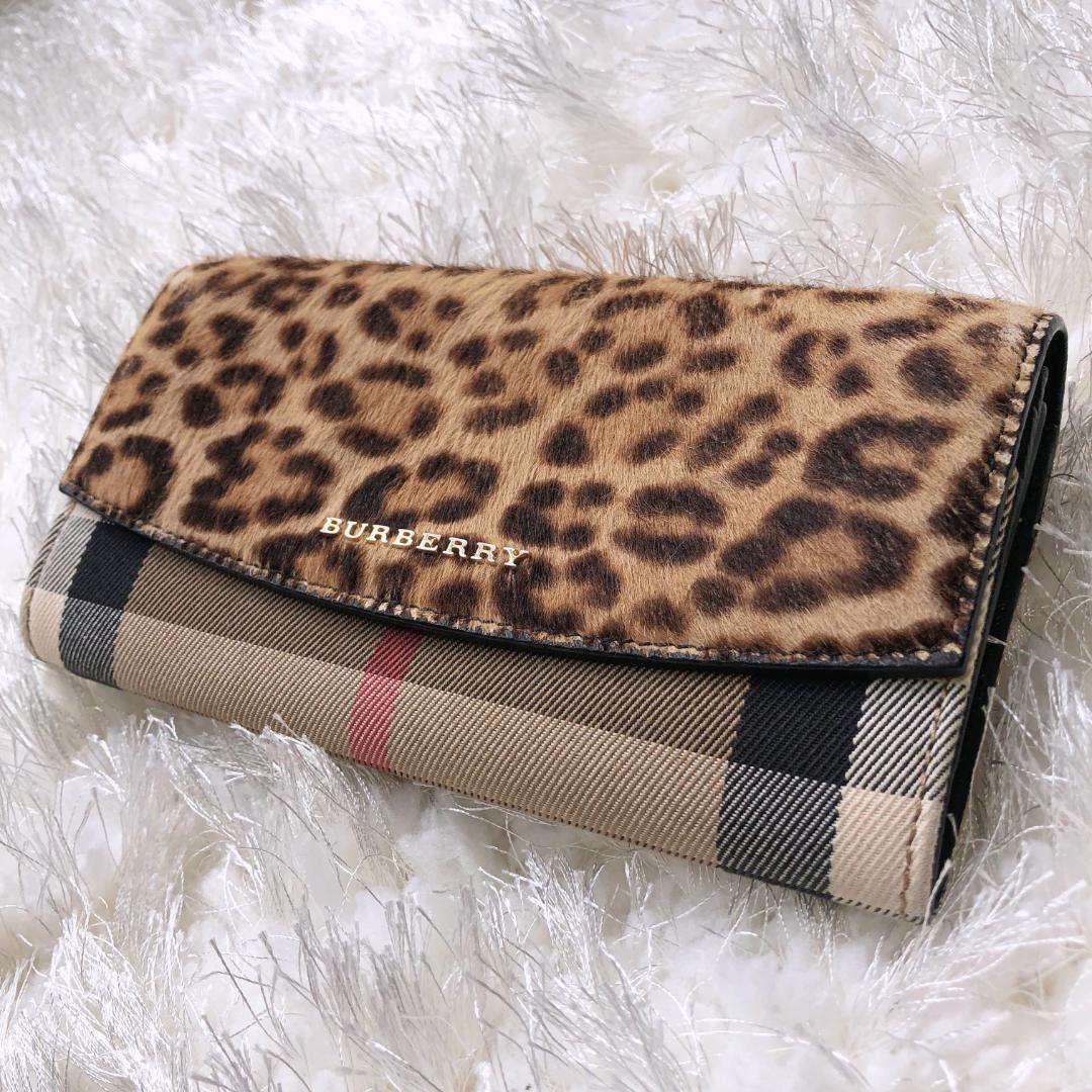 最安値販売 983 BURBERRY バーバリー 長財布ヒョウ柄 ノバチェック