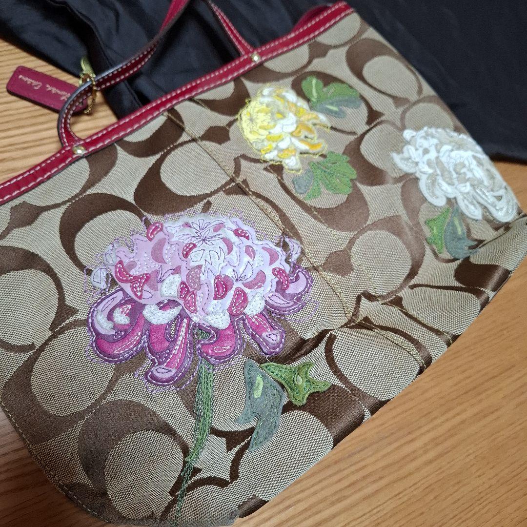 COACH コーチ 1500個限定バッグ 刺繍 花柄 トート ショルダー