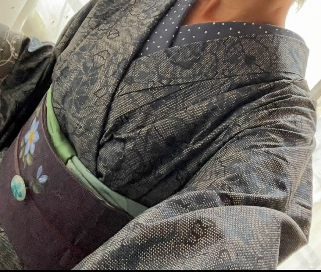 着物 紬 グレー目立った傷や汚れなし