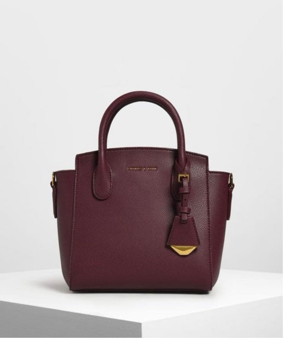 CHARLES&KEITH クラシック ダブルトップハンドルバッグ