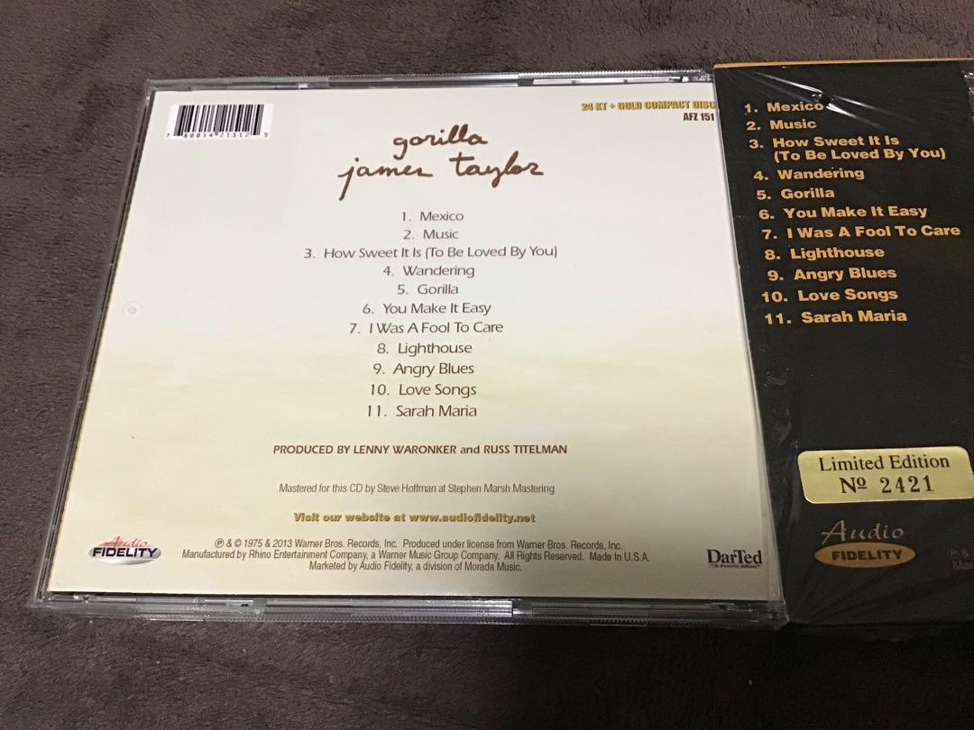 美品❣️高音質ゴールドCD『JAMES TAYLORジェイムス・テイラー　ゴリラ』