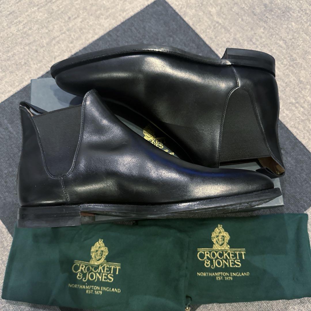 Crockett & Jones サイドゴアブーツ 黒＆シューツリー　8E
