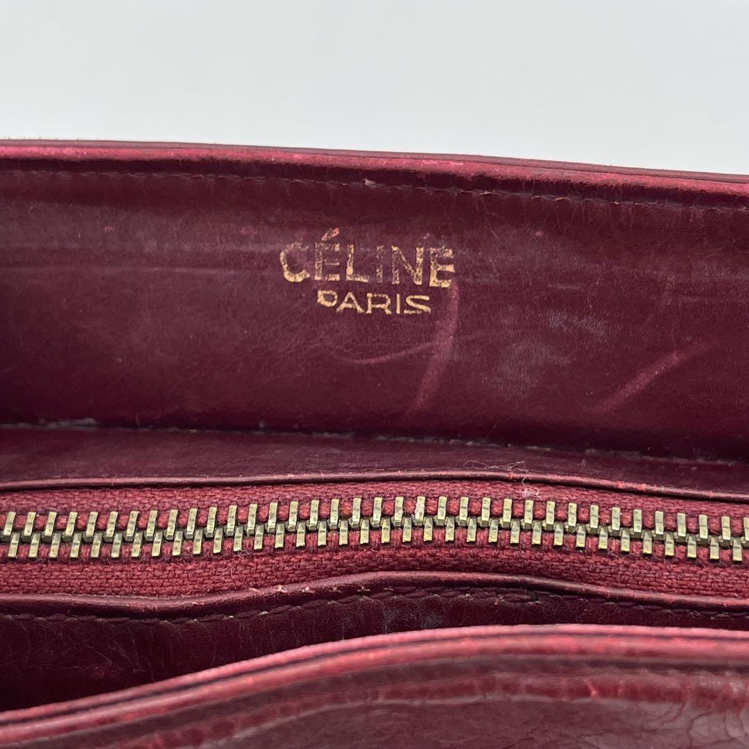 CELINE ショルダーバッグ メッセンジャー 馬車ロゴ入り レザー