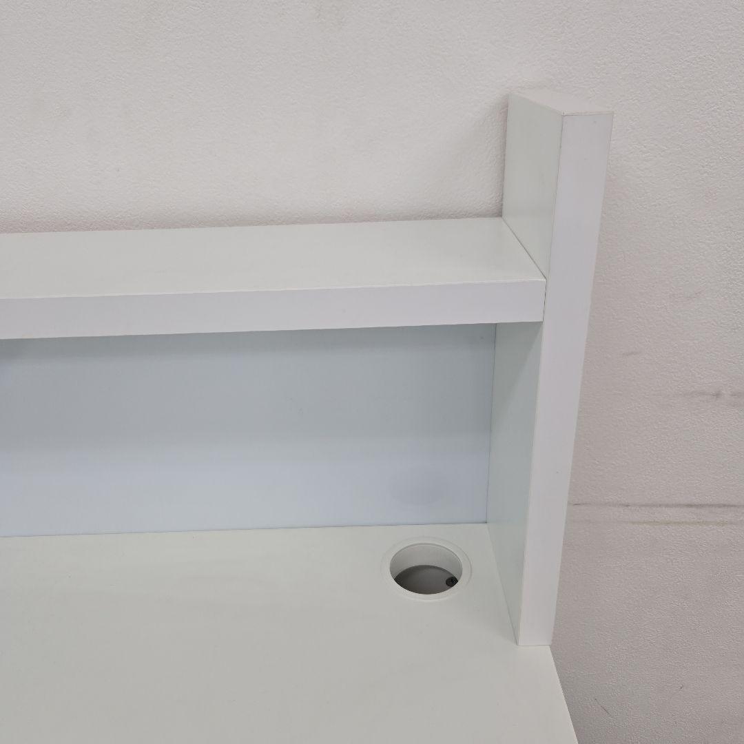 値下げ【美品】IKEAイケア MICKEミッケ ホワイト上部棚付き 引き出し付机