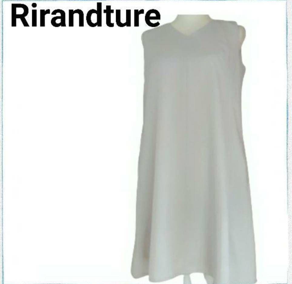 ★美品あり Rirandture/リランドチュール ノースリーブワンピース + カーディガン 2/M相当/濃紺/オフホワイト/プリーツ/ミモレ丈＃13120007 Rirandture リランドチュール レーシーリゾートワンピース Rirandture