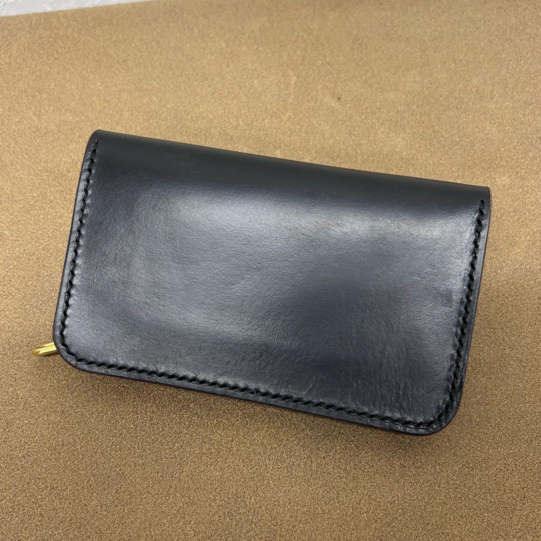 クロムエクセル　トラッカーウォレット　ミドル　黒　茶心 3層　HORWEEN