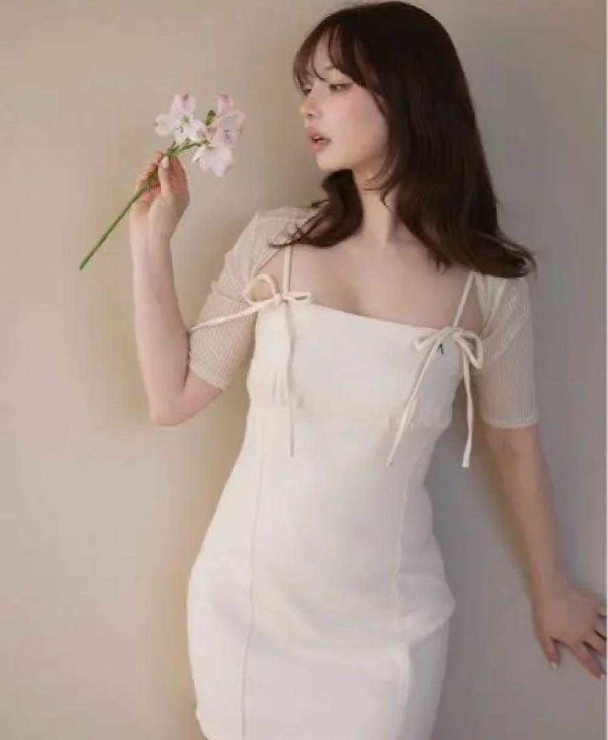 ワンピース Baby slit mini dress gray andmary ANDMARY】Baby slit mini dress