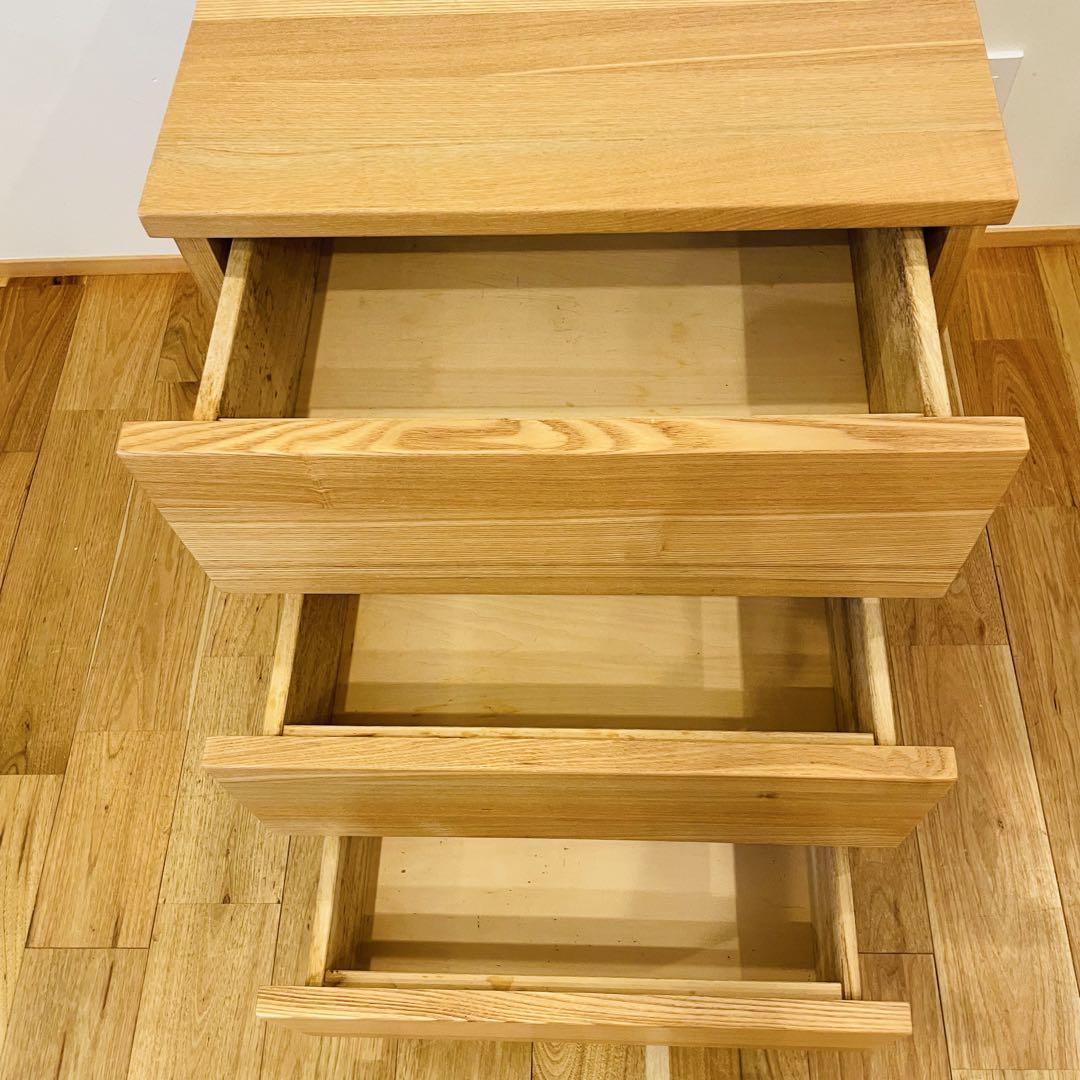 【思いきって値下げ】無印良品 タモ 3段チェスト キャビネット　廃盤 美品！ 無印良品タモ3段チェストキャビネット廃盤