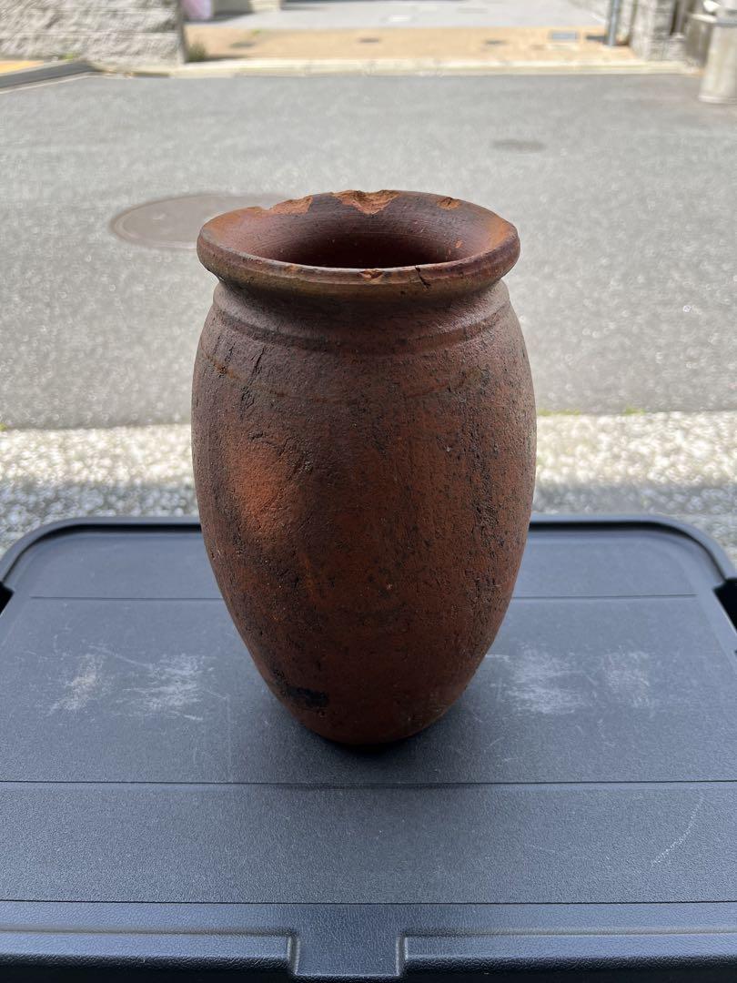 蛸壺 壷 花入 花器 花瓶 陶器 焼物 民藝 時代品 古道具 漁具 JAPAN
