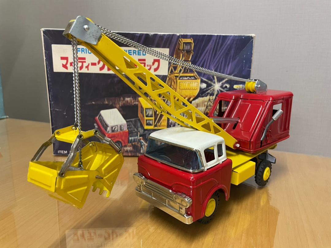 ヨネザワ　玩具　ブリキ マイティ―クレーントラック　クレーン車　昭和　レトロ