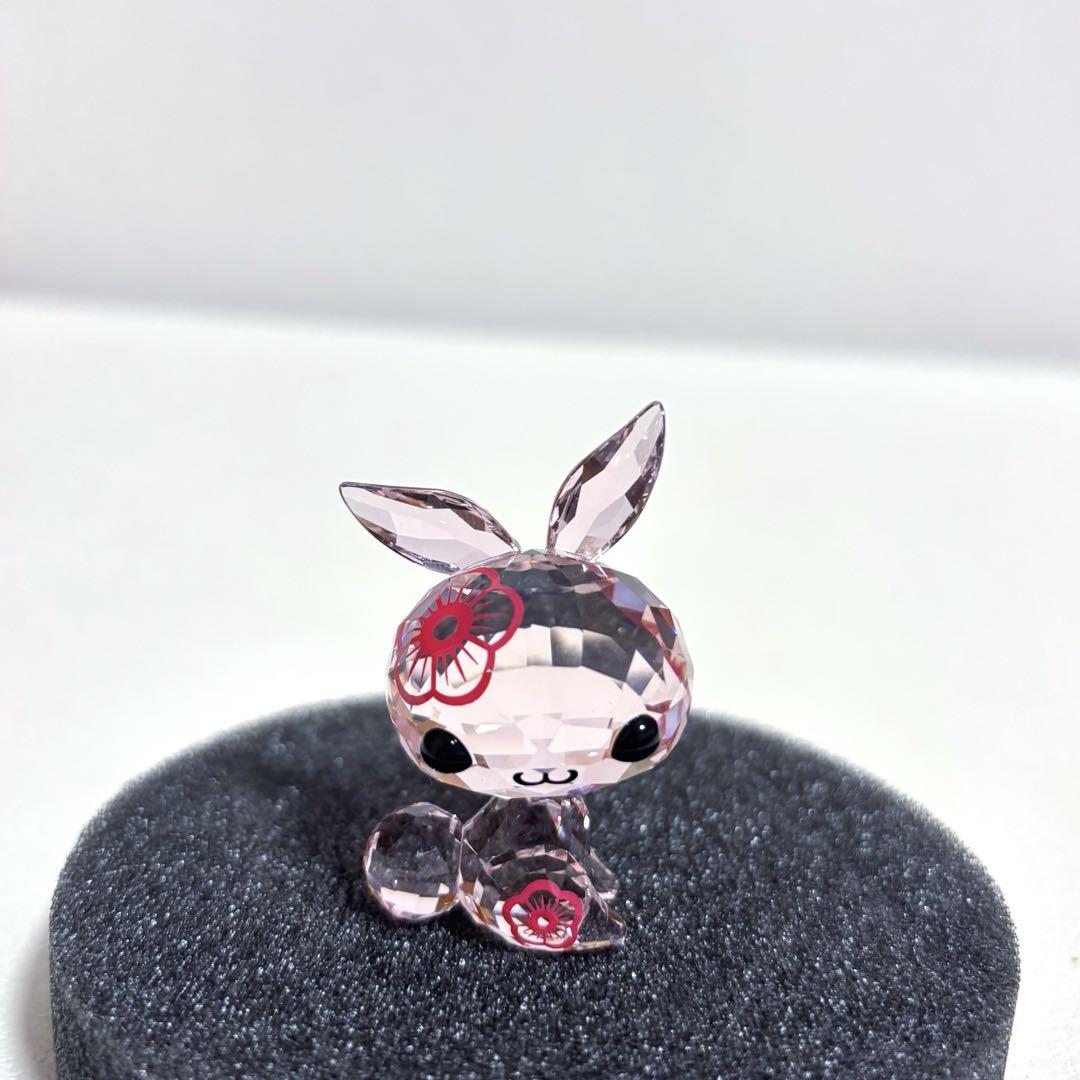 希少　スワロフスキー クリスタルフィギュア 十二支 卯 ラビット 兎　ピンク スワロフスキー SWAROVSKI フィギュリン 干支 十二支 卯 うさぎ