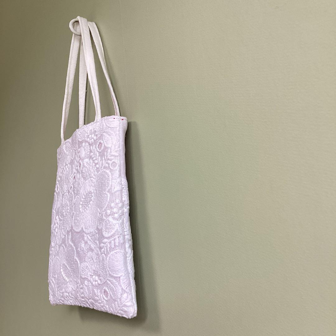 ミナペルホネンsmile flower whiteミニバッグ ハンドメイド