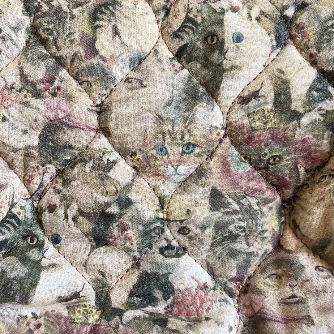 bedsidedrama キャットカバー リュック バッグ 猫 柄 キルティング