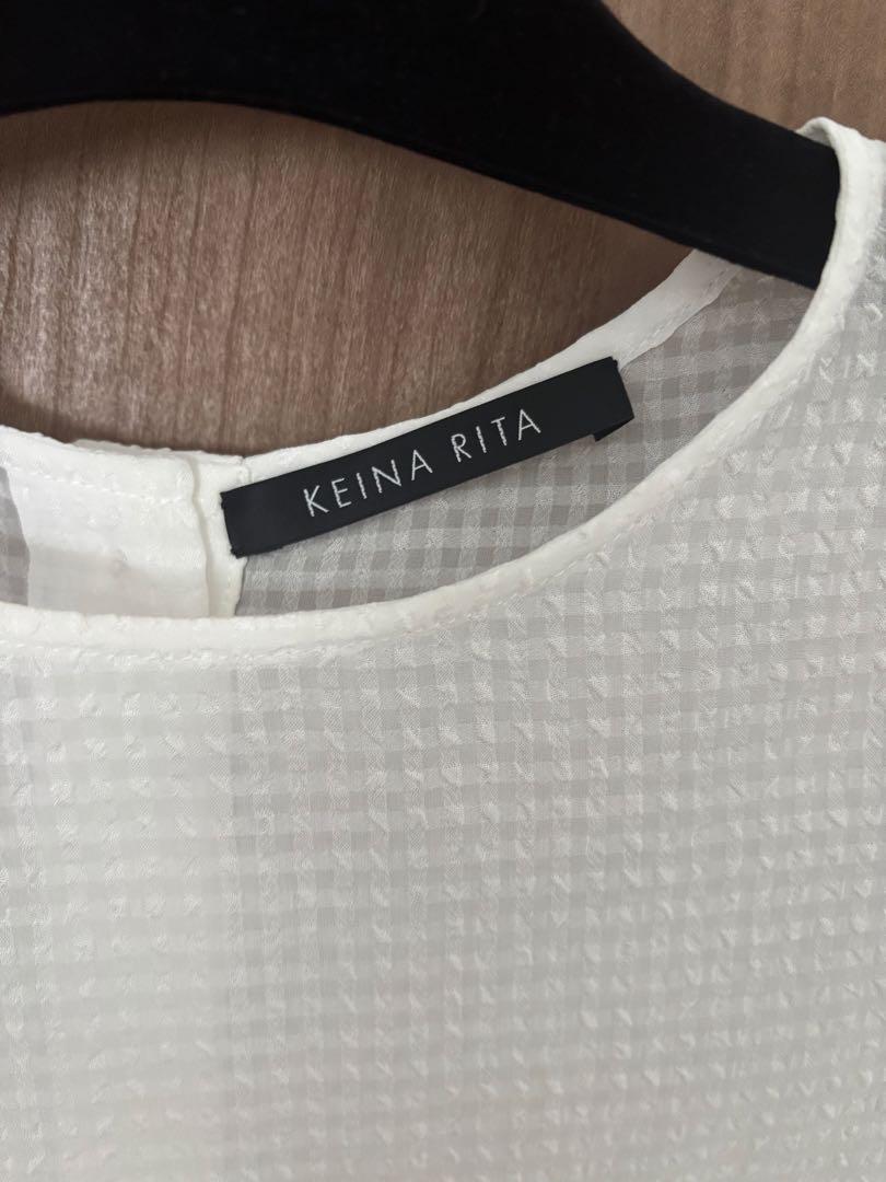 ケイナリタ keina rita シアーサッカートップス ブラウス 黒