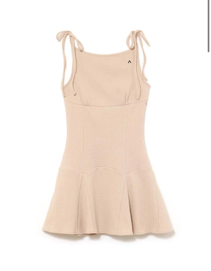 ワンピース ANDMARY Julie cable mini dress pinkbeige andmary Julie cable mini dress pinkbeige - メルカリ