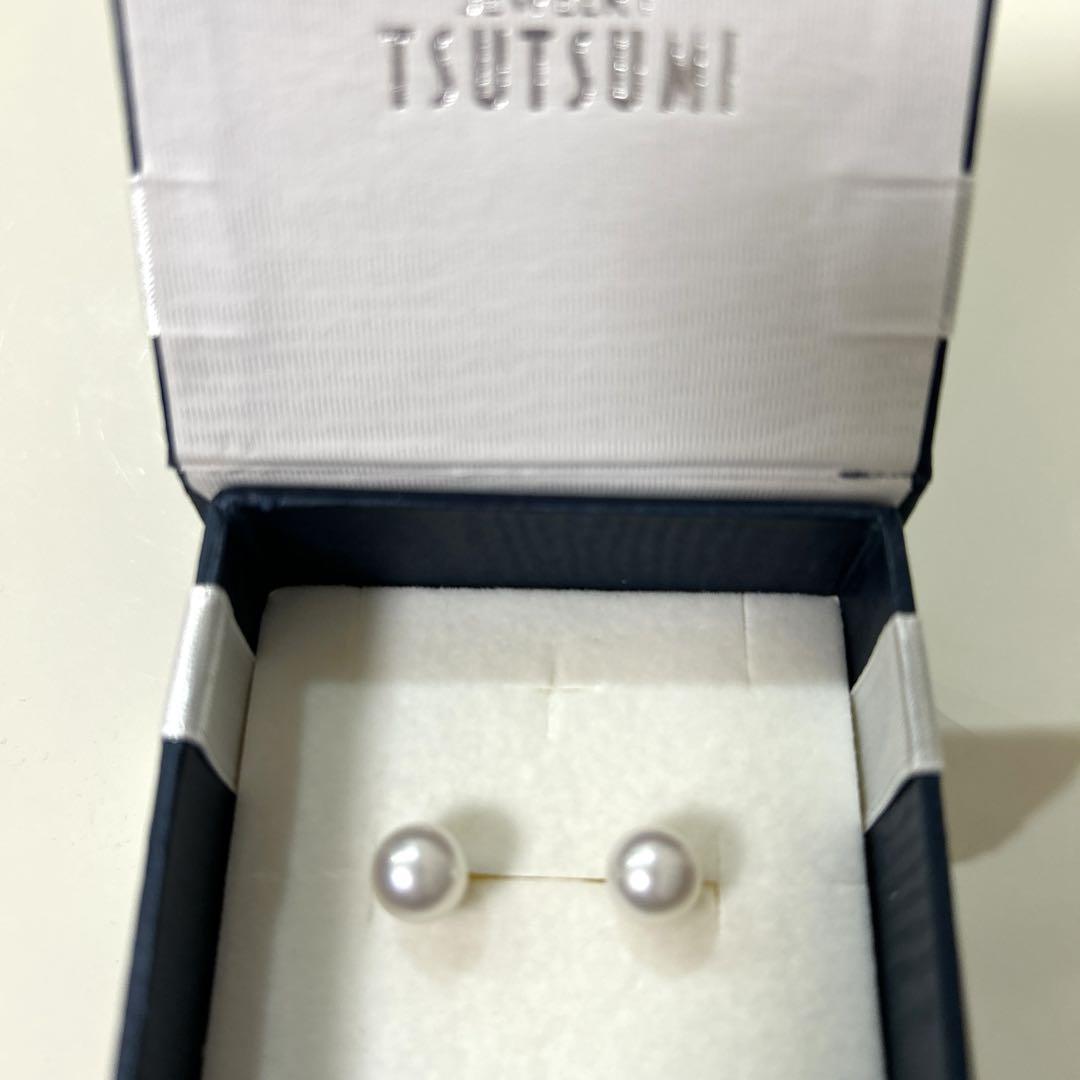 ジュエリーTSUTSUMI ✳︎プラチナアコヤ真珠ピアス（8mm）
