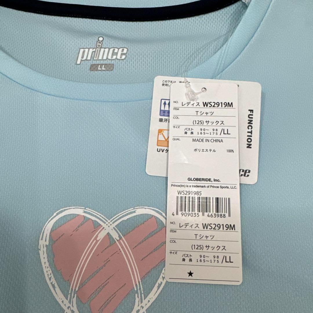 新品 プリンス テニス バドミントン 半袖Tシャツ ラケット 水色