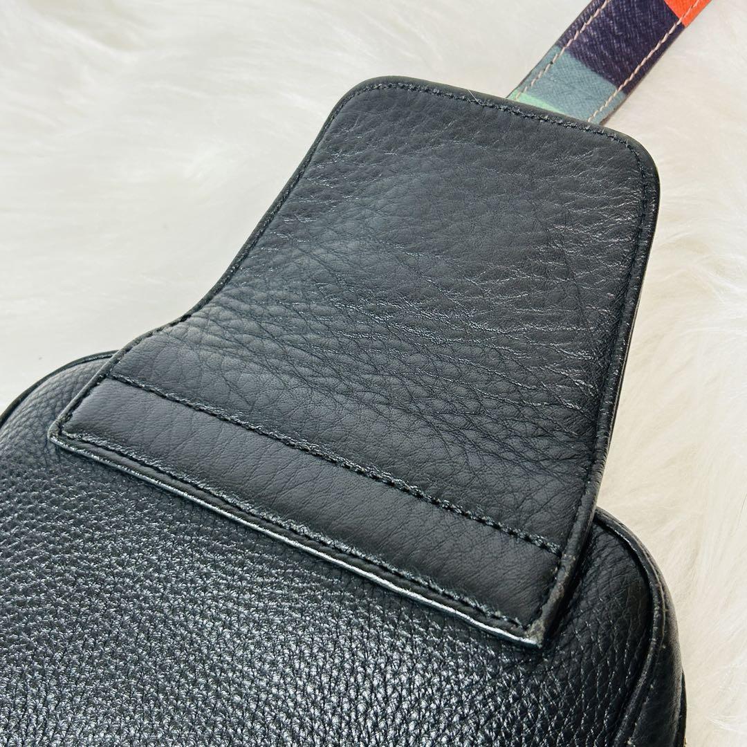☆極美品☆ Paul Smith レザー ボディバッグ マルチカラーストラップ
