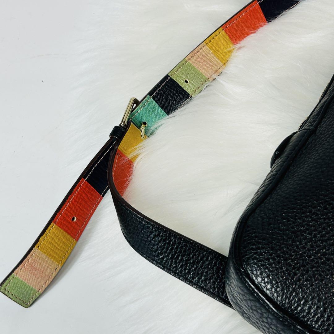 ☆極美品☆ Paul Smith レザー ボディバッグ マルチカラーストラップ