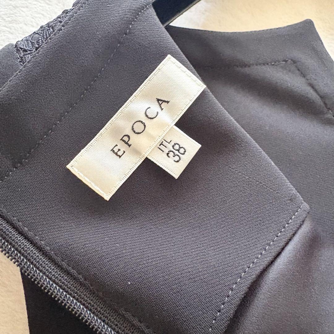 美品 EPOCA エポカ 高級レース プリーツ ワンピース ブラック 38