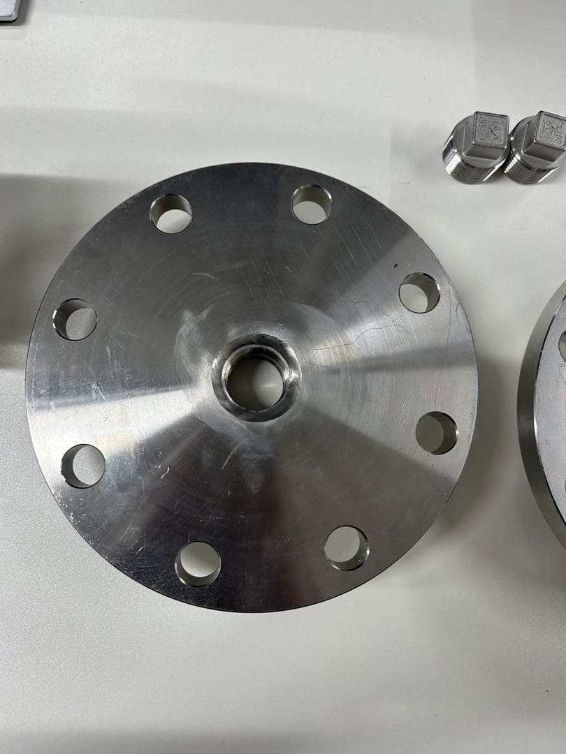 SUS製 加工管テスト用フランジ10K 100A ソケット25A付き SUS製 加工管テスト用フランジ10K 100A ソケット25A付き