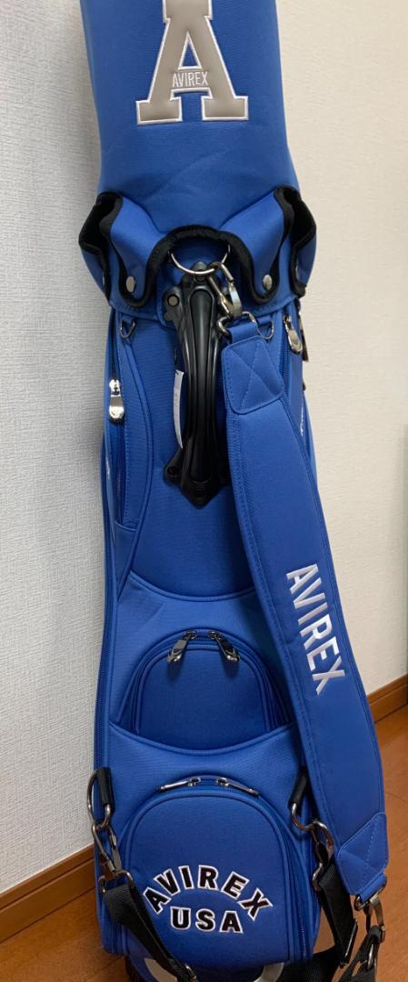 【新品・未使用】AVIREX キャディバッグ 未使用【AVIREX】アビレックス ゴルフ キャディバッグ 青 - メルカリ