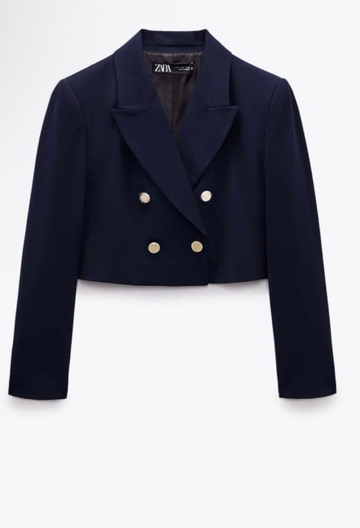 メーカー再生品】 ZARA クロップド ダブル ブレストブレザー