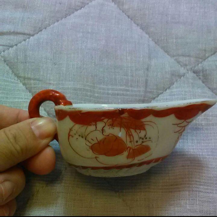 骨董   古伊万里   湯呑み　赤絵