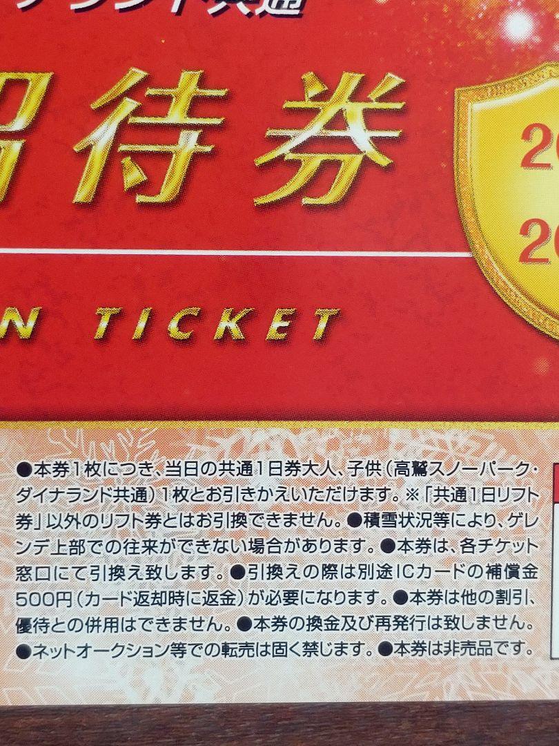 高鷲スノーパーク&ダイナランド共通 リフトご招待券 - メルカリ