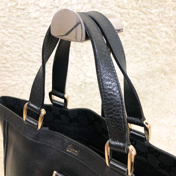 HOT 極美品 グッチ トートバッグ アビーライン GGキャンバス レザー 黒 J27uo-m59123326851 新品在庫