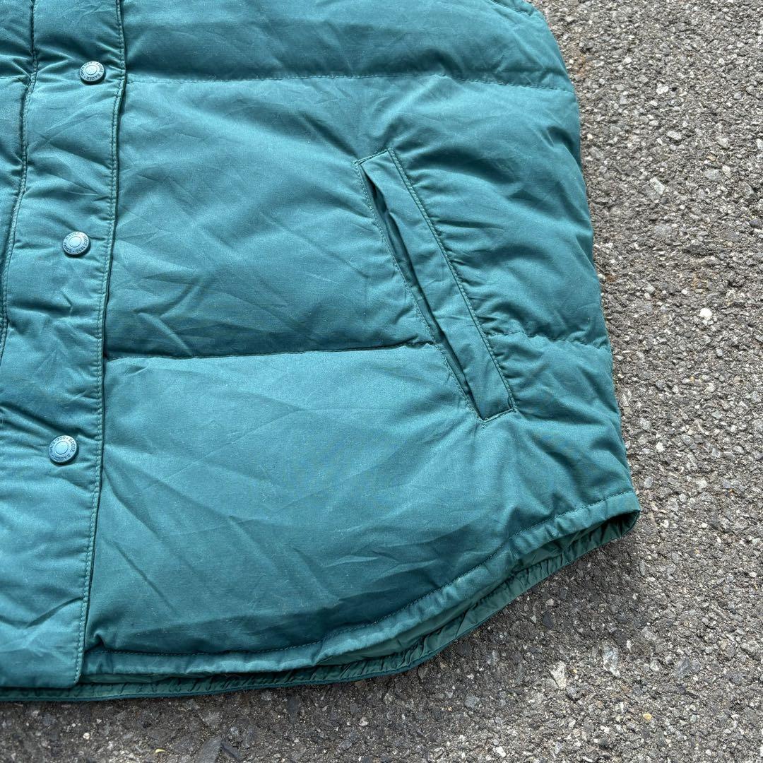 90s Eddie Bauer ダウンベスト グースダウン グリーン 白タグ