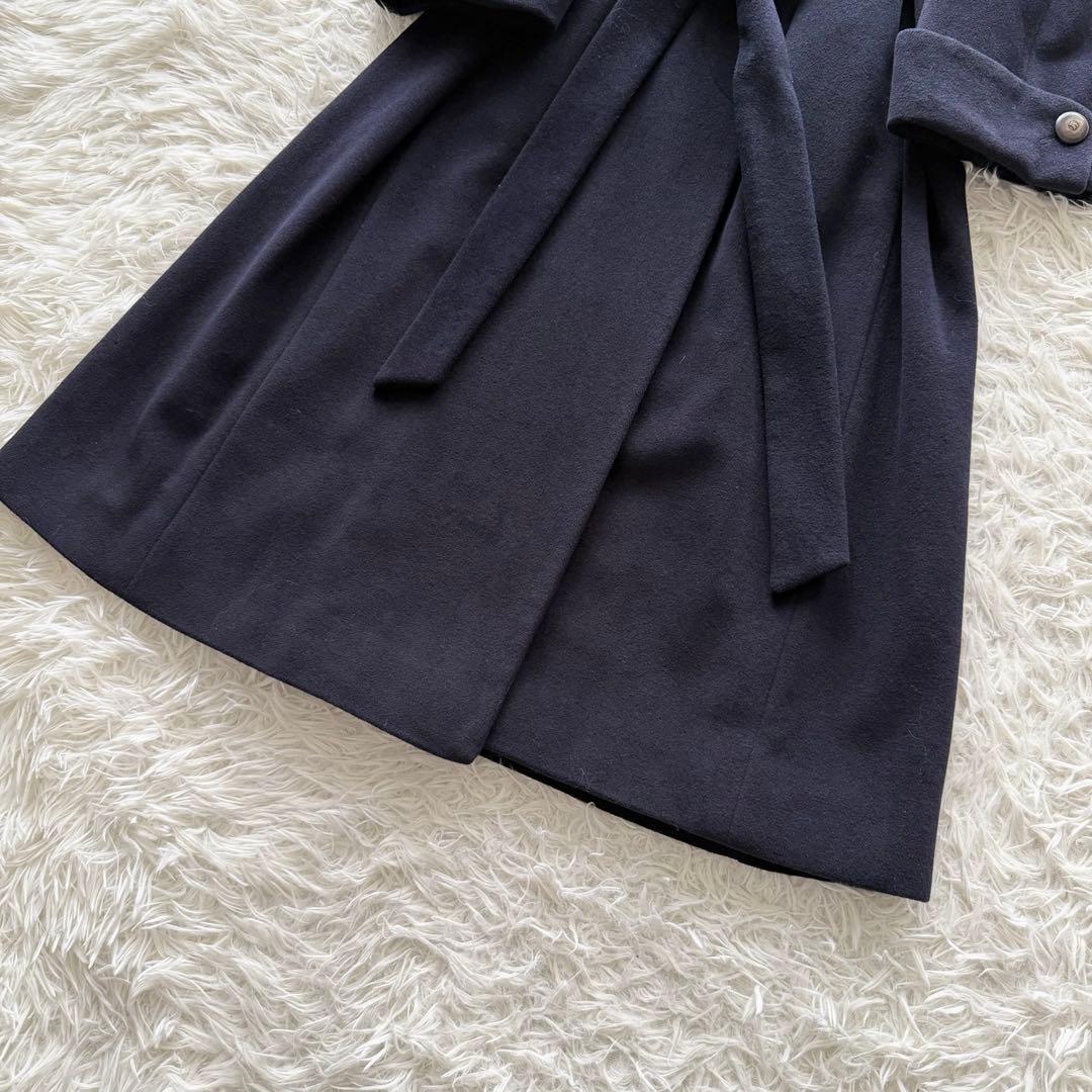 【バーバリーズ】ロングコート　裏地ノバチェック　11 アンゴラ100% ベルト