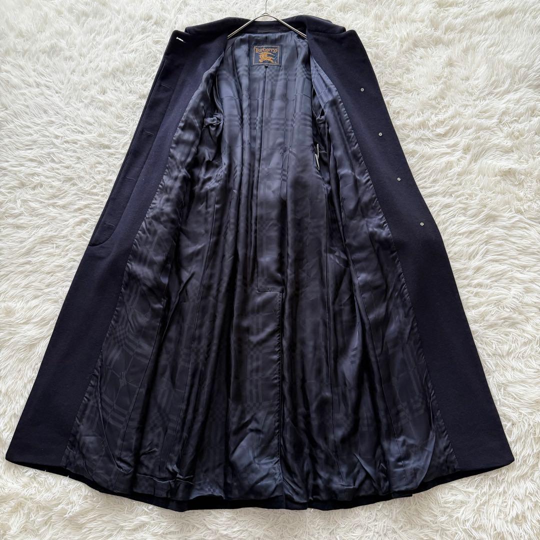 【バーバリーズ】ロングコート　裏地ノバチェック　11 アンゴラ100% ベルト