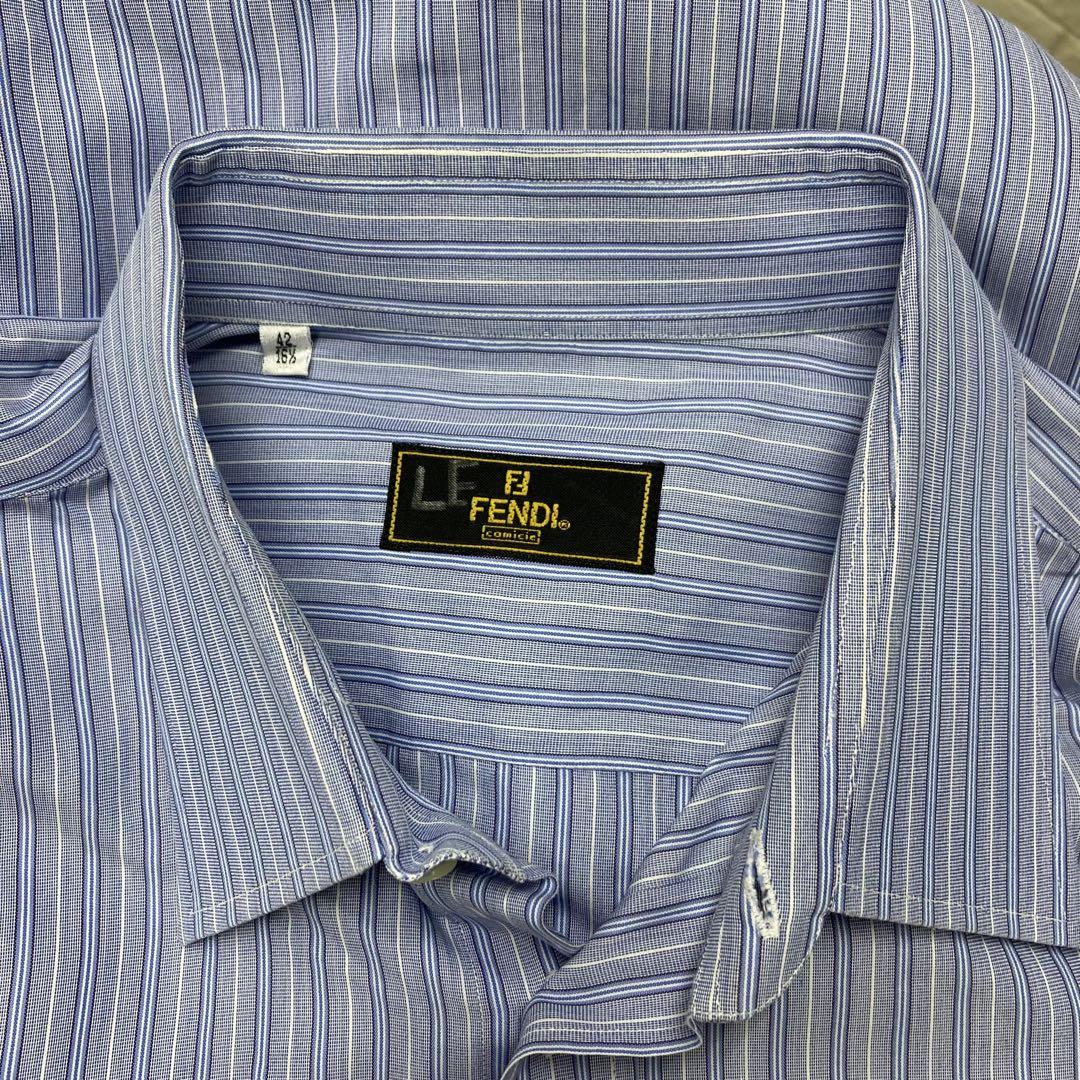 新しいブランド 良品 FENDI フェンディ デザインストライプシャツ42 L-XL トップス