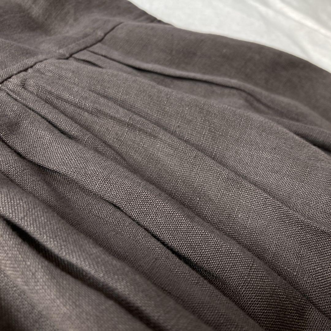 極美品*オニールオブダブリン リネン100% ロングフレアワンピース 麻 茶色 極美品*オニールオブダブリン リネン100% ロングフレアワンピース 麻 茶色