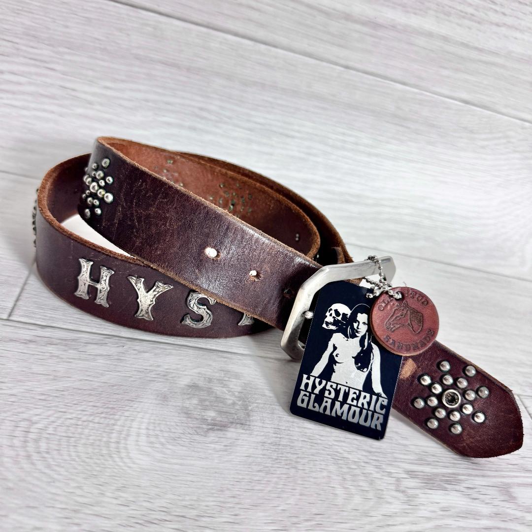 【値下げ】HYSTERIC GLAMOUR×OLD STUD本革スタッズベルト HYSTERIC GLAMOUR ヒステリックグラマー オールドスタッズ OLD
