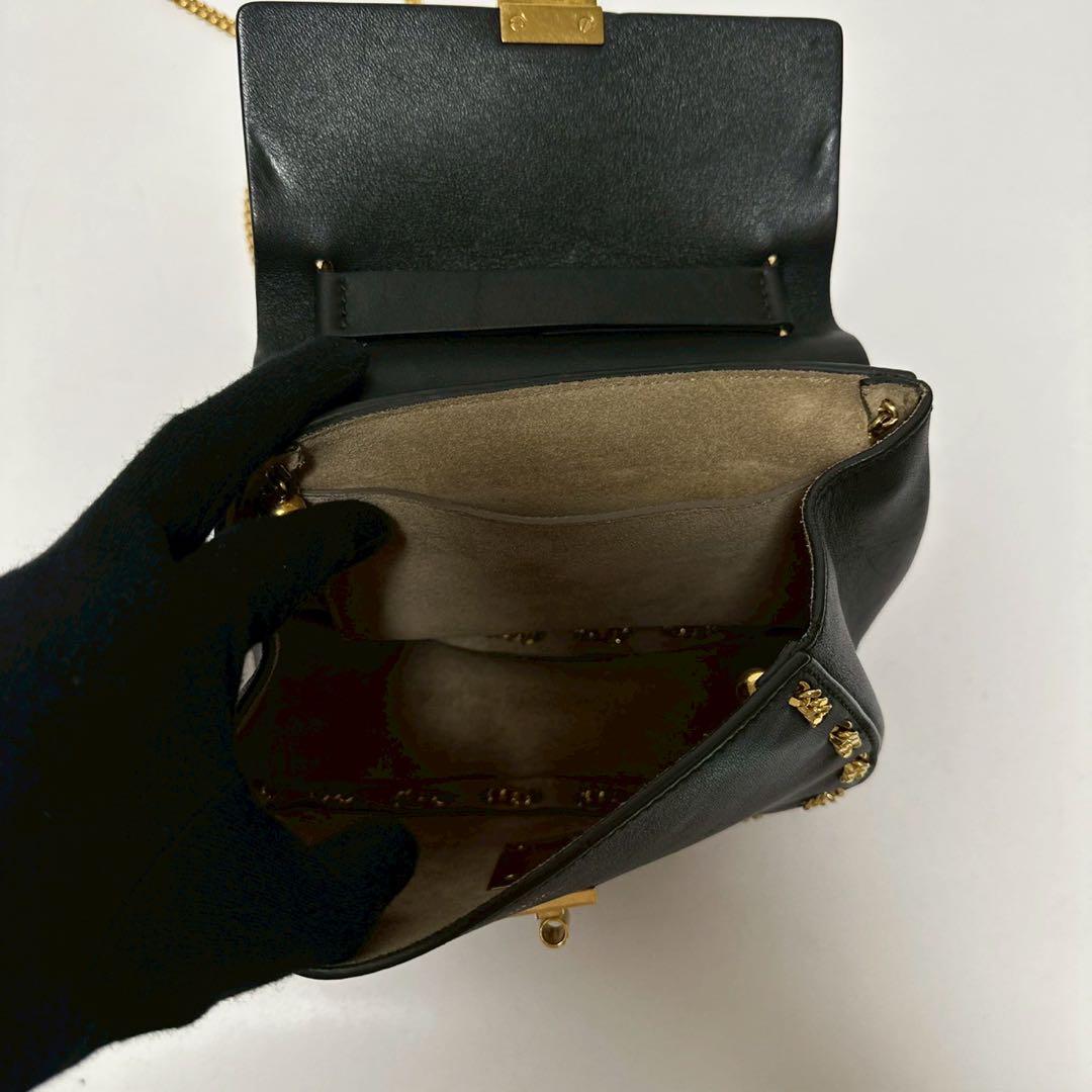 p99【極美品】クロエ ドリュー ブラック レザー チェーン