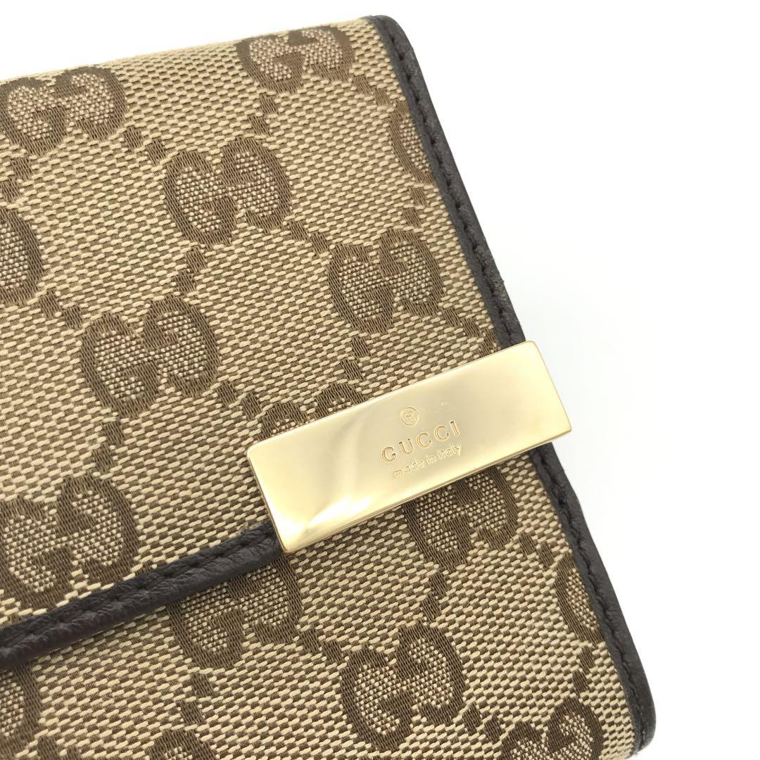 正規品 極美品 グッチ財布 グッチ折り財布 グッチキャンバス