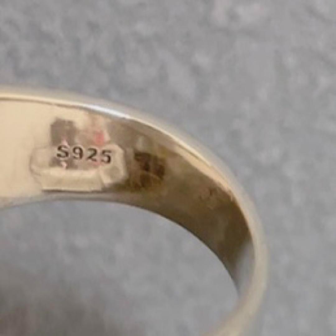 シルバー925 コンビリング 21号 シグネット 指輪 メキシカン 印台 メンズ