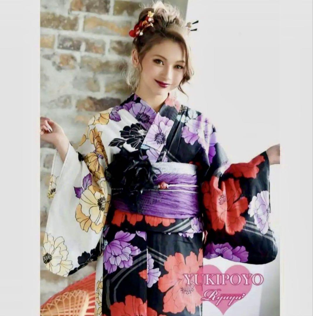 【国内正規総代理店アイテム】 ゆきぽよプロデュース 】花柄 セット 浴衣 着物・浴衣