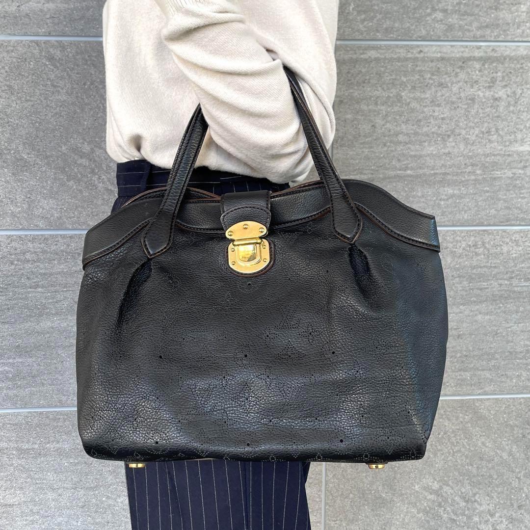 極美品✨ルイヴィトン モノグラムマヒナ シールスPM レザー ハンドバッグ 黒